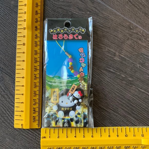 2003 HELLO KITTY BLACK TAMAGO 'BLACK EGG' CELL STRAP - Picture 1 of 8